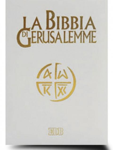 Articoli e libri religiosi Napoli  La Bibbia di Gerusalemme. Copertina in  similpelle bianca Antonio Sanzari Onoranze Funebri